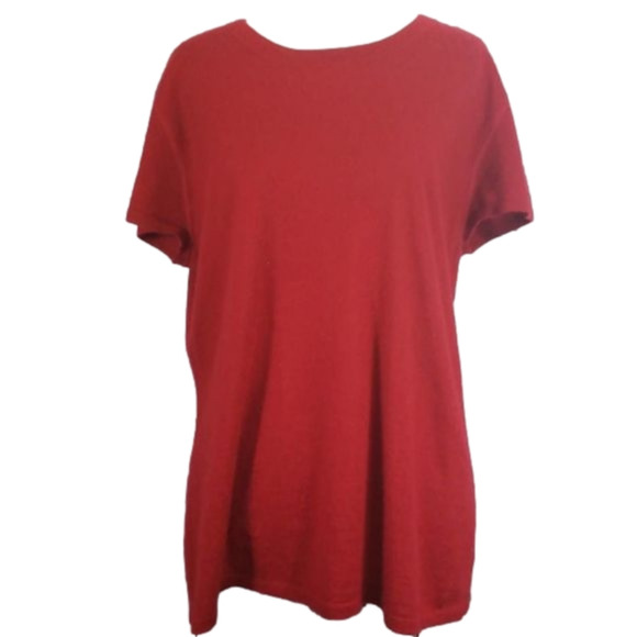 prive Tops Prive Cashmere Vintage Short Sleeve Red Top Poshmark